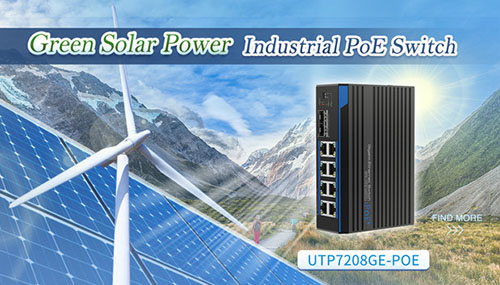 UTEPO Green Solar Power Industrial PoE Switch (DC 12-48V)